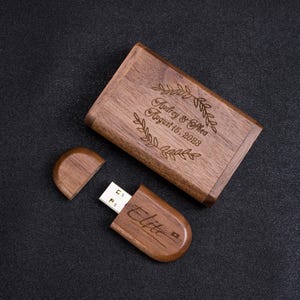 Custom Wooden Keepsake USB Flash Drive Box | Custom Wedding USB Stick Case | Memory USB Wooden Box | Wooden Box Usb Drive