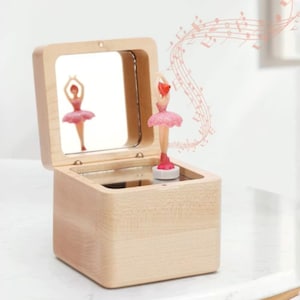 Personalized Ballerina Music Box: Engraved Wooden Keepsake