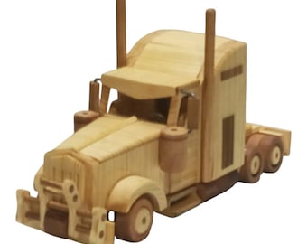 Handmade Wooden American Truck Model | Collectible Toy