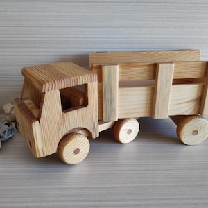 Wooden Truck Toy Handmade Wooden Truck Gift For Kids Construction Toy Vehicle