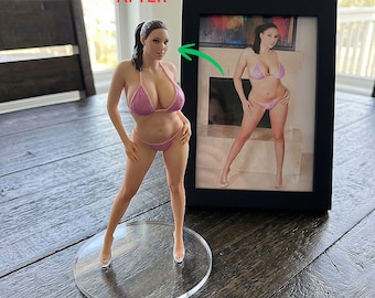 Anpassad actionfigur, bobblehead-bröstfigur, kurvig kvinnlig kroppsskulptur, exotisk damstaty, vänskapspresent till henne, romantisk present.
