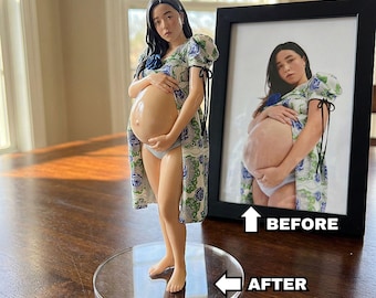 Custom Action Figurine Pregnant Mom Bobblehead | Pregnancy Statue, Expectant Mothers Gift, First Mother’s Day Keepsake, Mom-to-Be Gift Idea