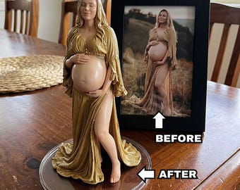 Custom Action Figurine Pregnant Bobblehead | Mom-to-Be Gift for Expectant Mothers, Pregnancy Keepsake, Unique Gift for Pregnant Women