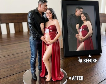 Custom Action Figurine Pregnant Bobblehead, Personalized Pregnant Woman Art Figurine, Gift for Mom, Pregnancy Keepsake, New Mom To Be Gift