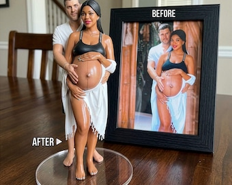 Custom Action Figurine Pregnant Bobblehead, Pregnant Mom Figurine, Pregnancy Keepsake, Gift for Mom, New Mom To Be Gift, Baby Shower Gift