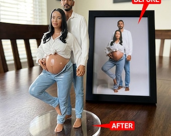 Custom Action Figurine Pregnancy Bobblehead, Baby Shower Gift, Anniversary Gift for Her, Mom To Be Keepsake, Pregnancy Statue Design