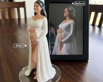 Custom Action Figurine Pregnant Bobblehead, Custom Pregnancy Statue, Mom To Be Gift, Pregnancy Keepsake, First Mother’s Day Gift for Her.