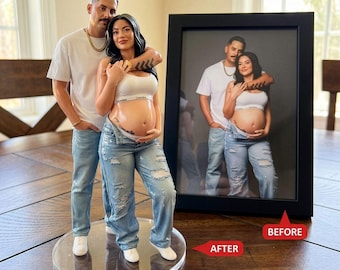 Custom Action Figurine Pregnant Bobblehead, Custom Pregnant Mom Gift, Gift for Pregnant Mother, Anniversary Gift for Her, Pregnancy Figurine