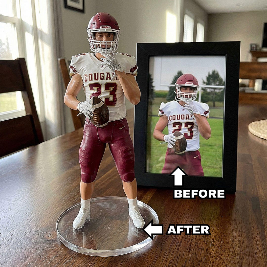 Custom Realistic Action Figurines, 3D Football Figurine, Personalized ...