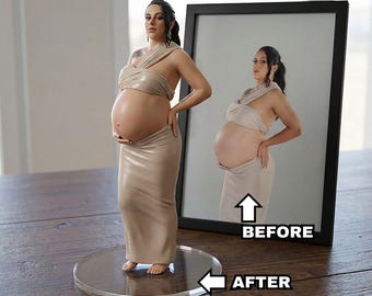 Custom Action Figurine Pregnant Bobblehead, Mom-to-Be Figurine, First Mother’s Day Gift, Pregnancy Art Statue, Expectant Mom Gift.