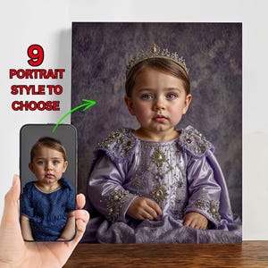 写真からのカスタム王室の子供の肖像画、顔の交換、ビクトリア朝の子供の肖像画、ルネッサンスの肖像画、男の子/女の子の赤ちゃんの肖像画、かわいい赤ちゃんへの贈り物