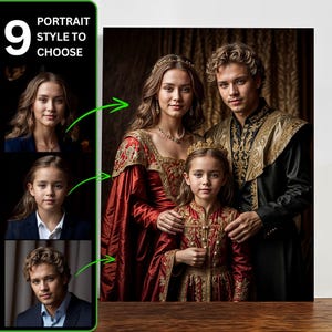 Custom Royal Couple Portrait from Photo, Family Portrait, Turn Me Royal, King and Queen, Photo Editing, Unique Gift for Couple, Wedding Gift