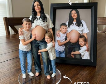 Custom Action Figurine Pregnant Bobblehead, Custom Pregnant Mom Gift, Gift for Pregnant Mother, Anniversary Gift for Her, Pregnancy Figurine