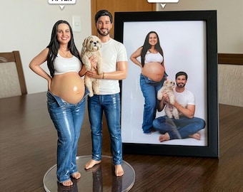 Custom Action Figurine Pregnant Bobblehead, Pregnancy Gift for Mom-To-Be,  Custom Pregnant Figurine, Gift for Expectant Mothers Keepsake.