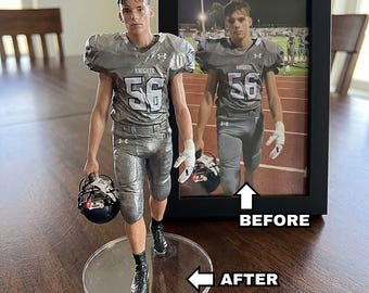 Figuras de acción realistas personalizadas a partir de fotos, figura de fútbol impresa en 3D personalizada, deporte, regalo para jugador de fútbol, regalo artístico para atletas.