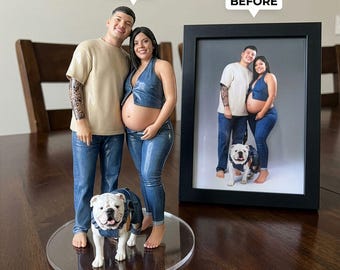 Custom Action Figurine Pregnant Bobblehead, Mom-To-Be Gift, Pregnancy Statue, Baby Shower Gift Idea, Anniversary Gift, Pregnant Woman Gift