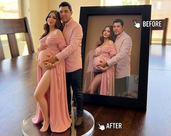 Custom Action Figurine Pregnant Bobblehead, Personalized Pregnancy Statue, Mom To Be Gift, Baby Shower Gift, Pregnancy Photoshoot, Statue