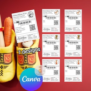 Bundle Noodpakket Sinterklaas Post Label Personalized – Printable Gift Tag for Dutch Holiday Packages