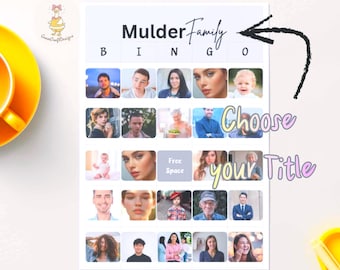 Custom Bingo cards PDF File : Personalized Printable Bingo Game Basic 24-30 photos with free space