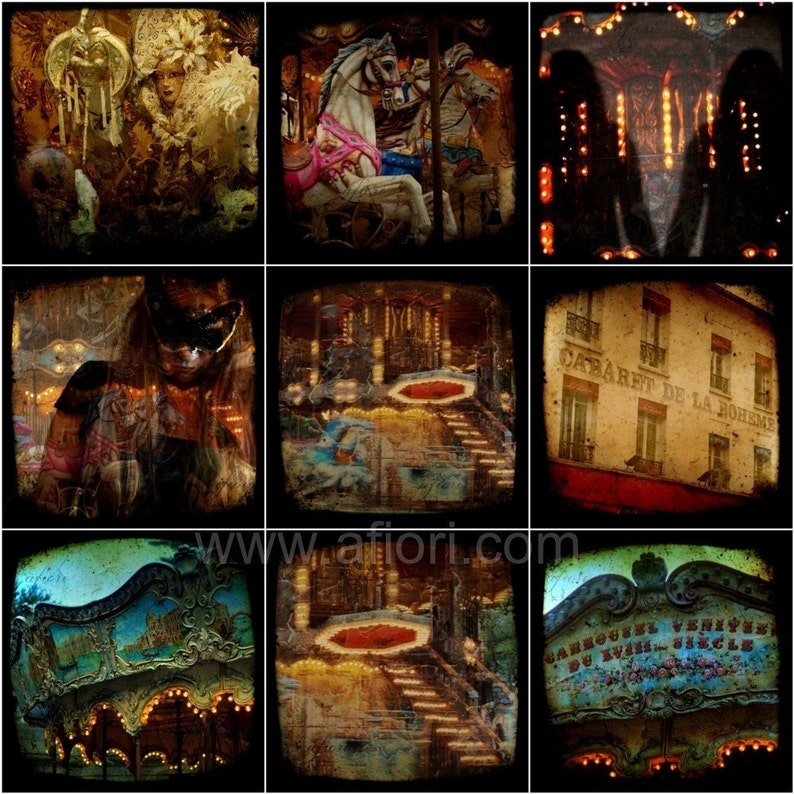 Carousel photo, Paris carousel photograph, carousel art, Fine art photography, Merry-go-round ttv, carnival, Paris, France, dark image 2