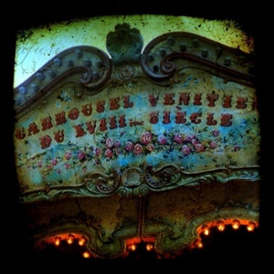 Carousel photo, Paris carousel photograph, carousel art, Fine art photography, Merry-go-round ttv, carnival, Paris, France, dark image 3