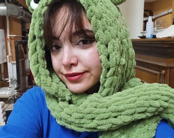 Conjunto de pasamontañas con diseño de rana y bufanda, máscara de esquí de invierno con orejas de conejo