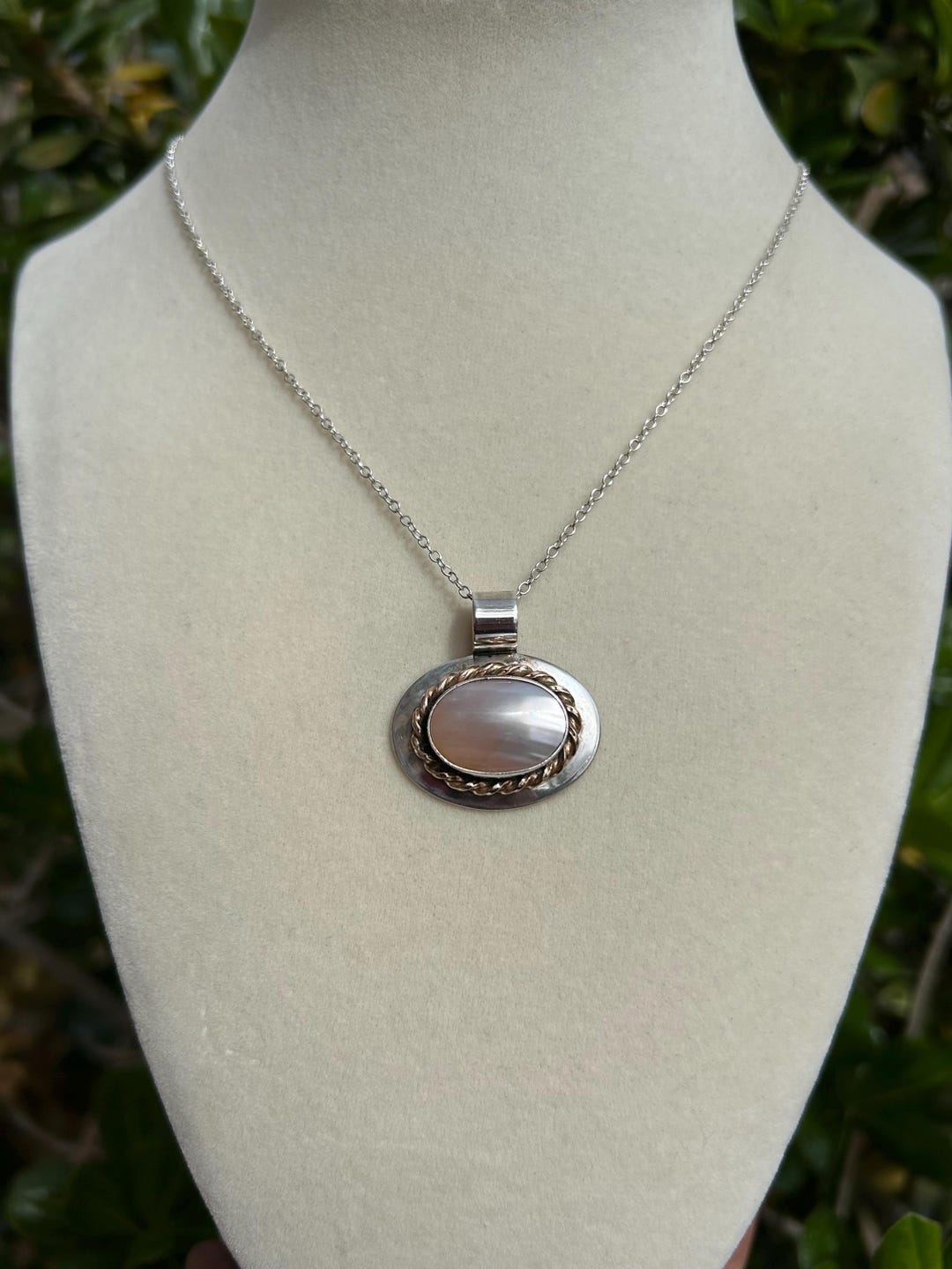 Vintage Sterling Silver Mother of Pearl Pendant | 14K Gold Filled - Etsy