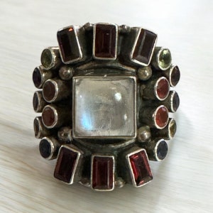 Limited Edition Sterling Silver Nicky Butler Ring Size 6| Rainbow Moonstone, Amethyst, Citrine, Garnet, Peridot #260/800