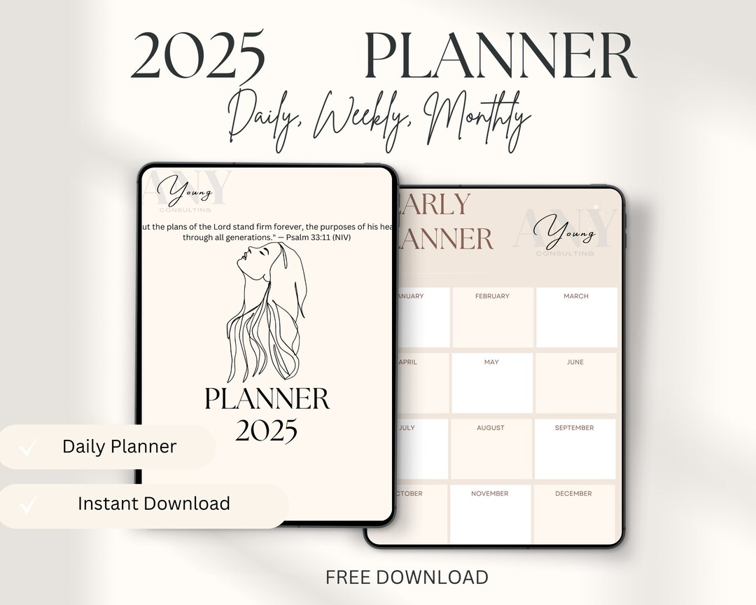 Printable 2025 Planner || 2025 Daily Weekly and Yearly Planner ...