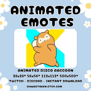 Animated Disco Raccoon  Emote – Twitch & Discord | Orange Raccoon