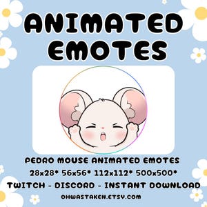 Pedro Dance Mouse Animated Emote - Twitch & Discord Kawaii Design