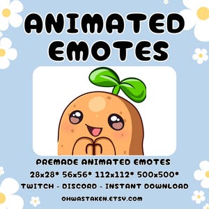 Premade Animated Potato Emote | Kawaii Potato Clap for Twitch & Discord