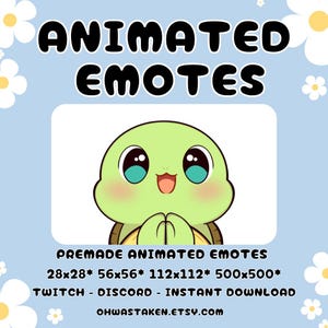 Cute Animated Turtle Emote Pack - Twitch & Discord  Emotes