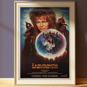 Labyrinth Movie Poster: Vintage David Bowie Fantasy Art Print