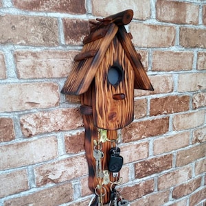 rustic wooden key holder for entryway \ key holder for wall unique \ wooden home decor  | gift for her \ gift for him \ key organizer
