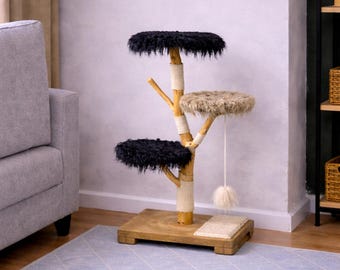 Cat Tower – Modern Cat Furniture , Tall Cat Scratcher, Scratching Post, Custom Cat Tree, Cat Lover Gift