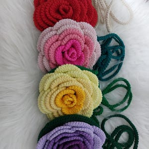 Rosa Häkeltasche: Handgemachte Acryl-Baumwolltasche