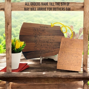 Handwritten Recipe Custom Cutting Board, Personalized Wooden Recipe Chopping Board for Mom and Grandma Gift Mother’s Day & Family Keepsake