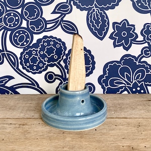 Ceramic Palo Santo Burner 2-in-1 /  Stick Incense Holder / Blue Celadon