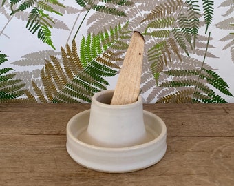 Ceramic Palo Santo Burner /  Stick Incense Holder / Sage Tray Dish / White