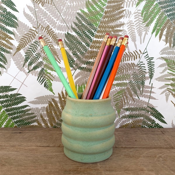 Small Ceramic Pencil Pen Holder / Brush Cup / Desk Accessory