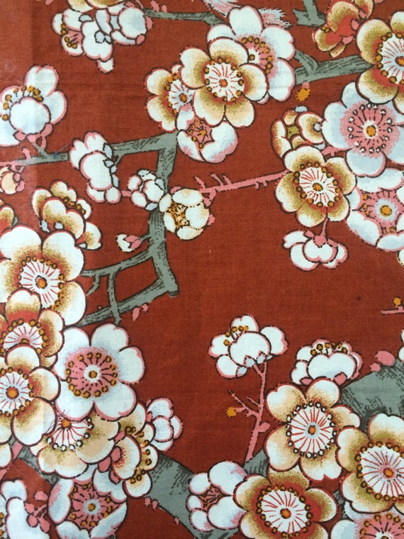 Vintage Cherry Blossom Bird Jay Yang Screen Print Glazed Etsy