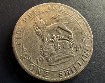 1921 Britse shillingmunt, koning George V, Britse zilveren munt