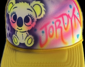 Personalized Airbrushed Graffiti Trucker Hat: Custom Kids Toddler Hat