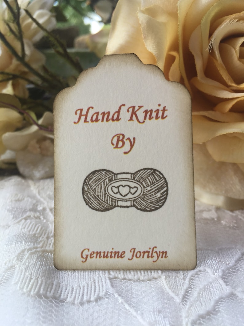 Hand Knit BY Hang Tags Labels Custom Personalized Knitting Etsy