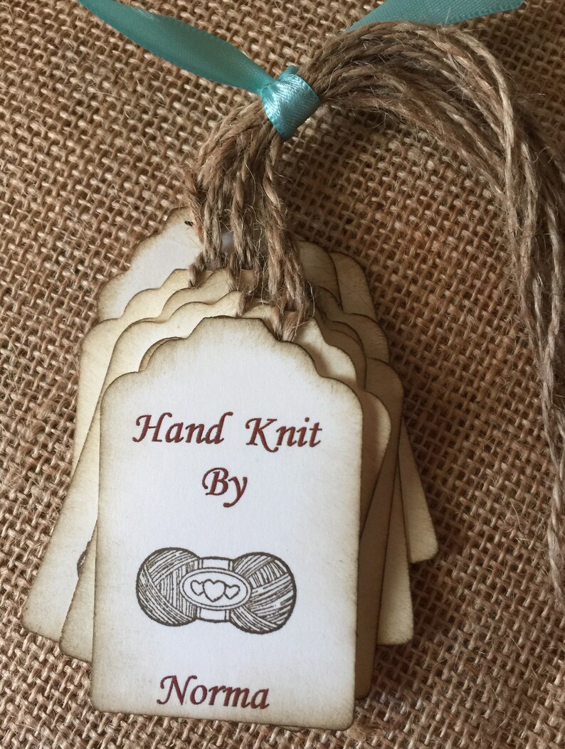 Hand Knit BY Hang Tags Labels Custom Personalized Knitting Etsy