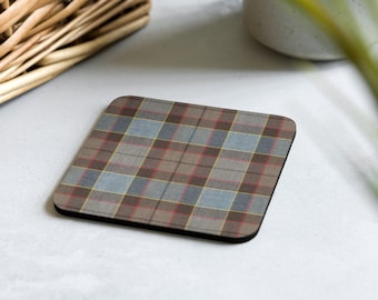 Outlander coaster Plaid Kilt pattern is a Cozy Jamie Coffee Table Coaster gift for the Frasers Ridge Fan, One plaid tea outlander coaster