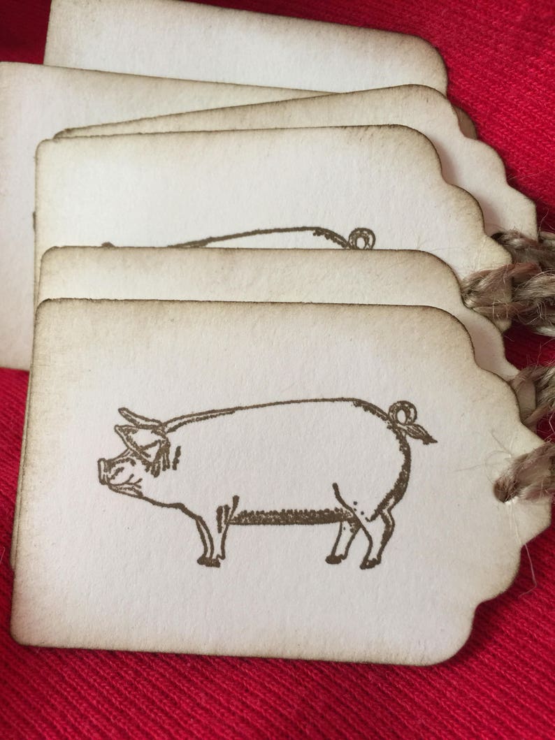 BBQ labels Pig piglet Country tags pork food tags Etsy