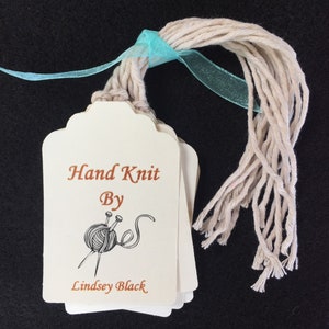 Hand Knit BY Hang Tags Labels - Custom - Personalized Knitting Tag ...