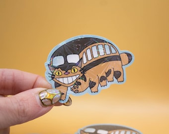 Cat Bus Sticker - Studio Ghibli Inspired Stickers, Anime Stickers, Sparkly Stickers, Anime Stickers, Laptop and Water Bottle Stickers